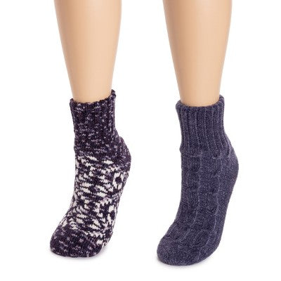  MUK LUKS Women's 2 Pack Chenille Cabin Socks