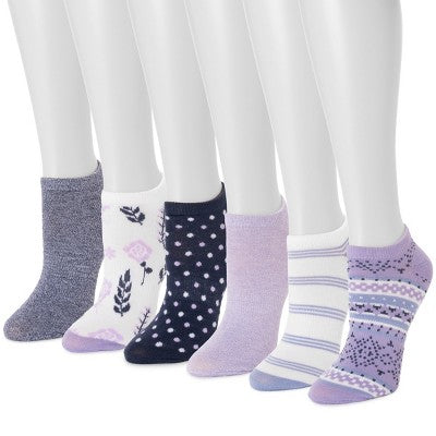 MUK LUKS Women's 6 Pack Ankle Sock