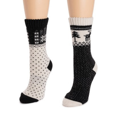  MUK LUKS Women's 2 Pack Wool Socks