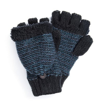  MUK LUKS Men's Flip Mitten, Ebony, OS