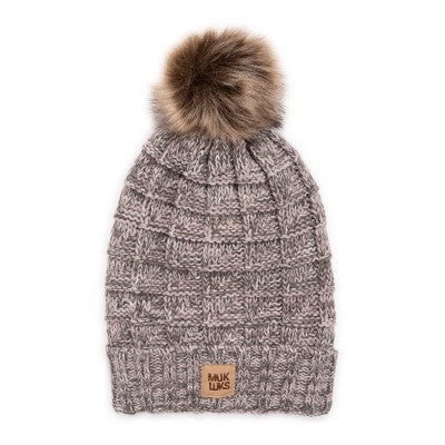  MUK LUKS Women's Patch Pom Cuff Hat