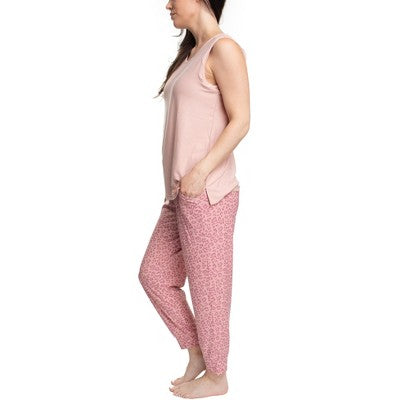  MUK LUKS Womens Chalked Cranberry 2 Piece Pajama Set
