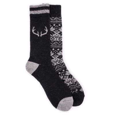  MUK LUKS Men's 2 Pair Pack Wool Socks