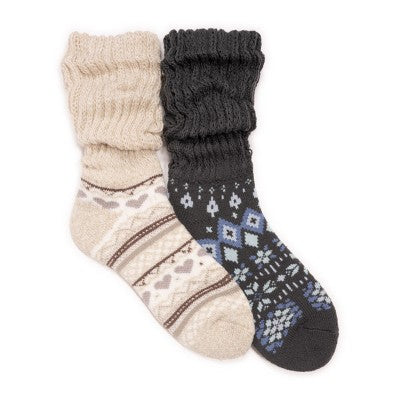  MUK LUKS Women's Slouch Heat Retainer Sock (2 Pair Pack)